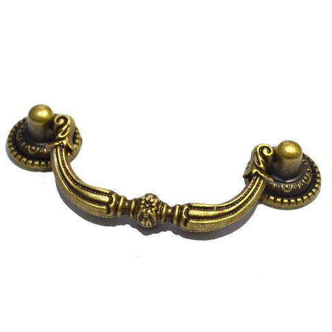 Set Of Four Antique Bronze Drawer Pulls Black Finish With Victorian Floral Design For Cabinets Dressers And Chests Includes Mounting