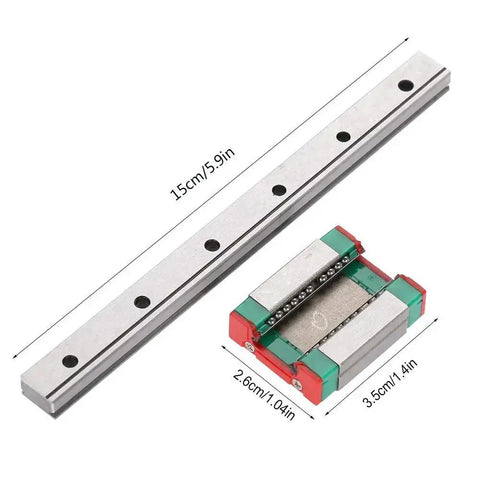 Compact And Handy 12mm Linear Rail With 4 Point Ball Retainer And Lubrication System For Precise Motion In Small Equipment And Measuring Devices 150mm Length For Automatic Equipment And Measuring Applications, showing dimensions