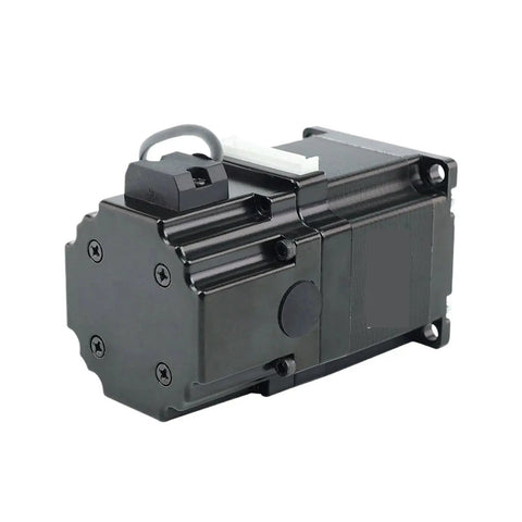 NEMA23 stepper motor with brake, model 57HS56-YC-PD, black housing and white connector
