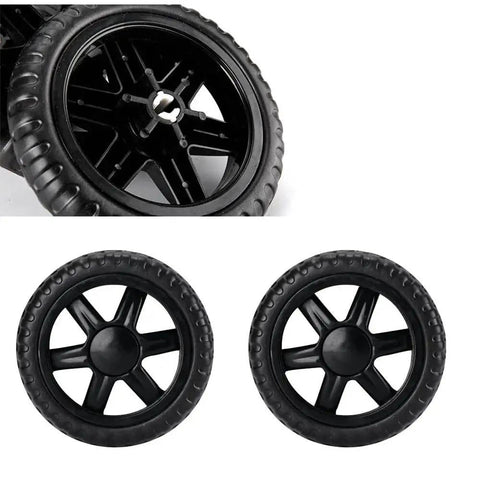 Two Pack 5 Inch Diameter Rubber Foam Shopping Cart Wheels Replacement For Grocery Carts Folding Trolleys Rolling Bags