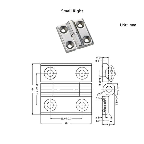 Heavy Duty 304 Stainless Steel Gate Hinge For Machinery Equipment With Thickened Design And High Load Capacity Right Side 1 Piece