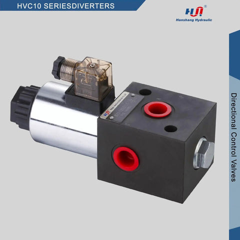 Hydraulic Solenoid Selector Diverter Valve for Directional Spool Flow Control 3 Port SAE 8 12V DC, cast body with phosphating finish