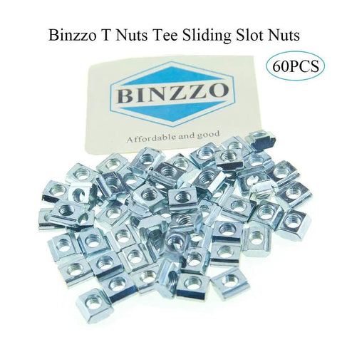 Sliding T Nuts For 20 Series Aluminum Extrusions M5 Threaded 6mm Slot Preassembled 60 Pcs Carbon Steel Construction