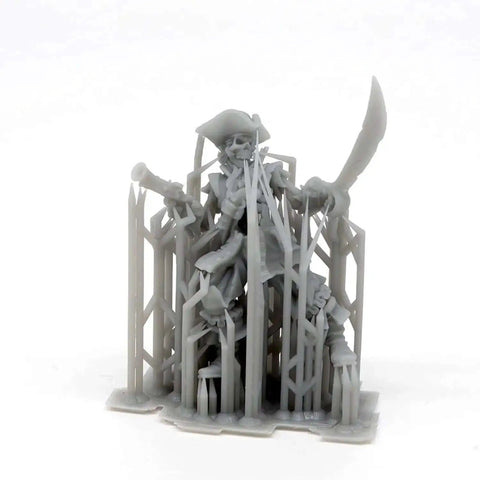 Grey pirate miniature printed with Fast ABS Like 3D Printer Resin For LCD DLP 405nm UV Curing Non Brittle High Precision Photopolymer.