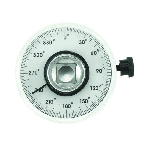 Top view of Torque Wrench Angle Gauge Tool For Half Inch Drive SF0136 With Adjustable Holding Rod and 360 Degree Scale