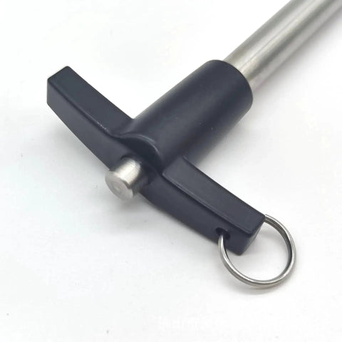 2 Pack T Handle Ball Locking Pins With Rope Quarter Inch Diameter 2 Inch Length 304 Stainless Steel Pin With Aluminum Grip