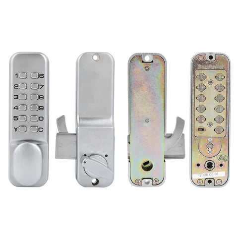 Zinc Alloy Mechanical Password Lock For Sliding Doors Keyless Home Security Lock For Kitchen And Balcony, front and back view