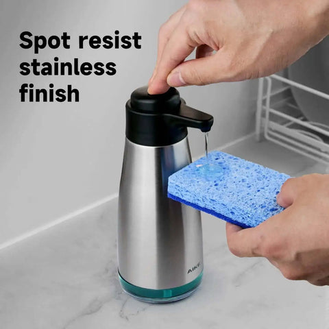Stainless Steel Liquid Soap Dispenser 15 Fl Oz For Dish And Hand Soap No Fuss Pump Top Lifts Off Easy Refill Max Fill Line
