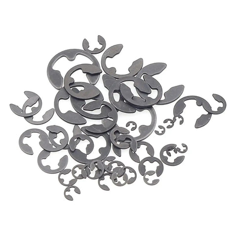 525 Piece E Clips And Retaining Rings Kit, 14 Metric Sizes Side Mount External Retaining Rings 1.2mm To 15mm Diameter, Carbon Steel