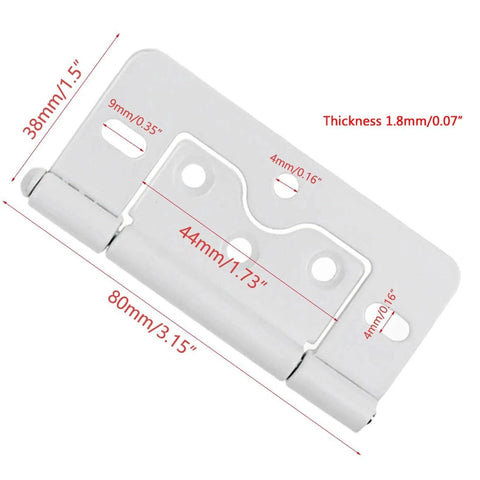Dimensions for Three Inch No Mortise Hinges Six Pack White Heavy Duty Door Hinges For Barn Doors Cabinets And Bifold Doors