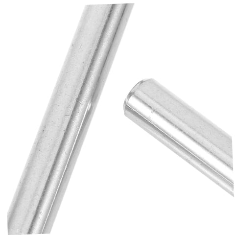 Close-up of 304 Stainless Steel Dowel Pins 100 Pieces Cylindrical Fastening Elements for shelf support in silver finish, two pins shown.