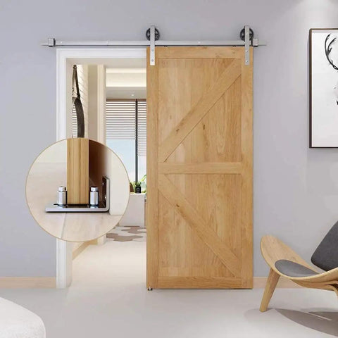 Scratch Resistant Stainless Steel Flush Mount Stay Roller Floor Guide for Doors Up To Two And One Eighth Inches Thick In Use