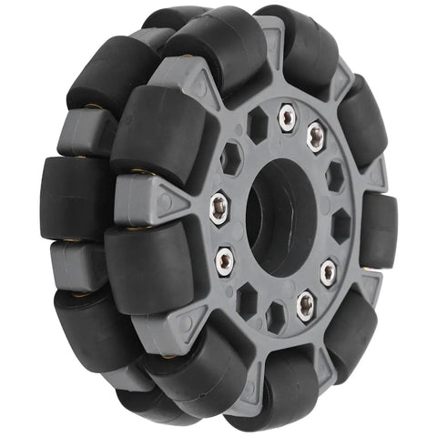 100mm Double Plastic Omnidirectional Wheel For Robots With 360 Degree Mobility And Rubber Rollers Built Tough 20Kg Load Capacity Easy Maneuverability For Tight Spaces On Platform Robotic Kits And Mobile Robot Chassis