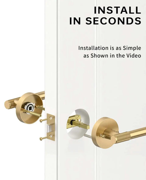 Champagne Bronze Passage Door Handles Set Six Pack Built To Last Heavy Duty Interior Door Levers installation example