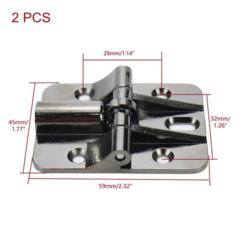 KUMGROT 2-pack adjustable torque hinges, zinc alloy, black finish with four countersunk mounting holes.