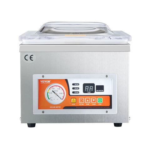 VEVOR chamber vacuum sealer, stainless steel body, 10.2 in sealing length, front control panel