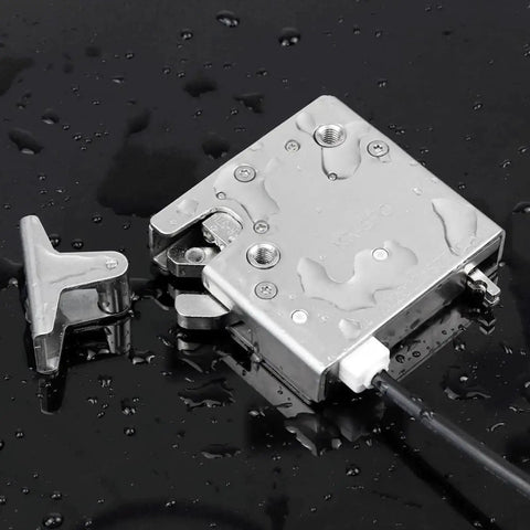 12V Waterproof Electronic Rotary Latch With Motor Servo Locking System for Logistics Lockers, stainless steel, wet surface