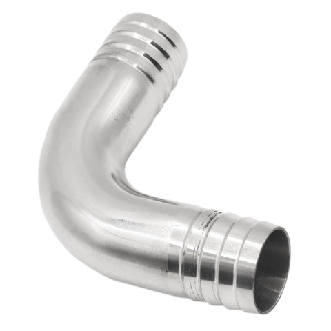 Stainless steel 304 sanitary hose barb elbow, 90-degree, 1-1/4 inch barbed ends