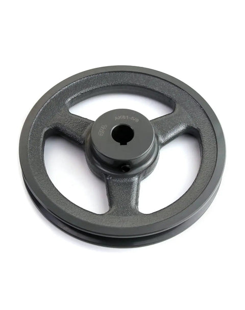 Single Groove V Belt Pulley 5.95 Inch Outer Diameter With Five Eighth Inch Bore Cast Iron Fixed Bore For V Belt 4L A AX Belts