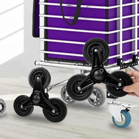 Heavy Duty Stair Climbing Wheel Replacement For Folding Shopping Trolleys And Material Transport Carts, 8.66 By 8.66 By 1.96 Inch