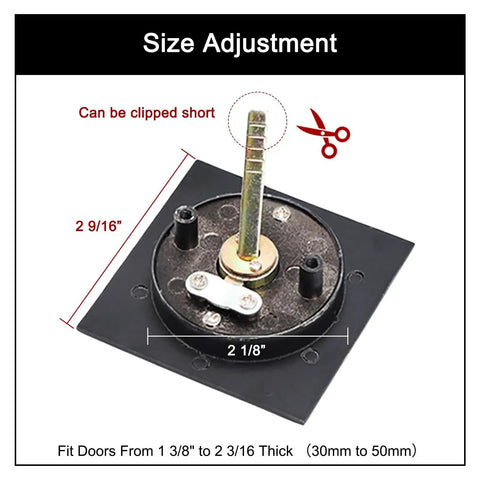 Hidden Pocket Door Lock With Key size adjustment part, fits 1 3/8 to 2 3/16 inch thick doors, black finish