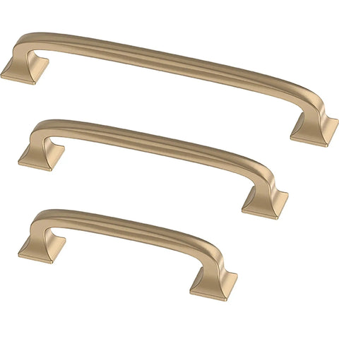 Champagne Bronze Cabinet Pulls 4 Inch Center To Center 5 Pack Drawer Handles for Kitchen Cabinets Doors Dressers Zinc Finish