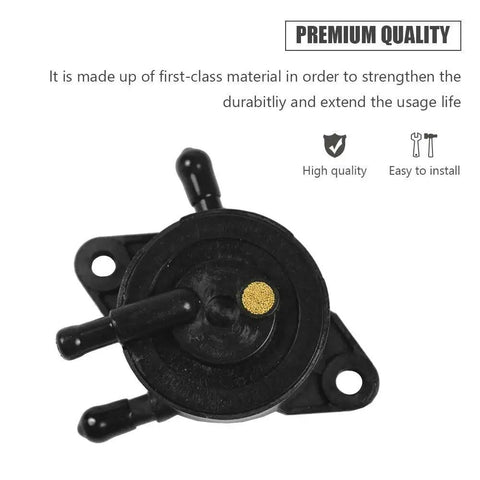 Beefed Up Replacement Fuel Pump For Kawasaki 15 To 25 HP Kohler 17 To 25 HP Briggs Stratton And Honda GX Series Engines Direct OE Replacement Compatible With 491922 808656 LG808656 M138498 M145667 16700-Z0J-003 49040-7001 black front view