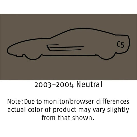 Dark Neutral Interior Paint For 2003-2004 Corvette C5 Panels And Trim 12oz color swatch with side outline of Corvette