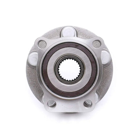 Front Wheel Bearing And Hub Assembly For Subaru Model 513303 2005 2014 Legacy Outback Forester Impreza XV Crosstrek With ABS Five Lug Pattern Drop In Fit And Durable Alloy Construction For Smooth Rides And Quick Replacements, front view