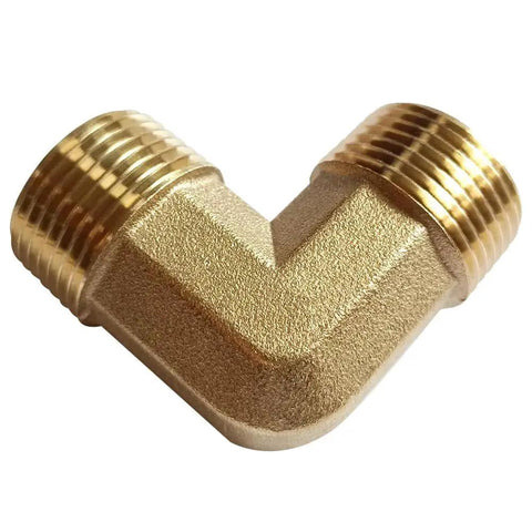 Brass 3/4 NPT Male To 3/4 NPT Male Elbow Pipe Fitting 2 Pack For Water Oil Gas Applications With Frosted Finish