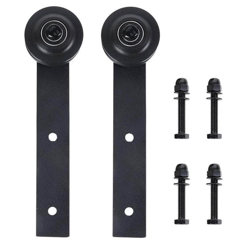 Carbon Steel Sliding Door Track Rail Pulley Wheel Roller Set 2 Pack with bolts for Kitchen Bedroom Wardrobe and Storage Room