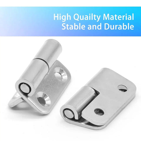 Six Piece Stainless Steel Right Lift Off Hinges For Cabinets And Boxes, 1.5 Inch Detachable Slip Joint Flag Hinges With Screws displayed
