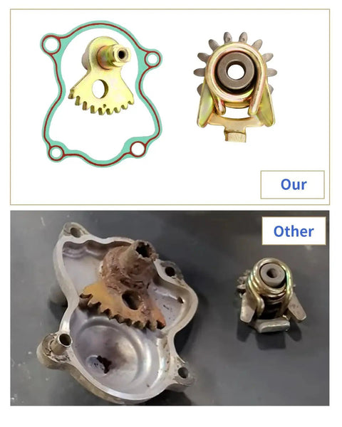Gearshift Fan Gear Set Replacement For Massimo MSU 500 700 Hisun UTV with gasket, gears, and old parts comparison