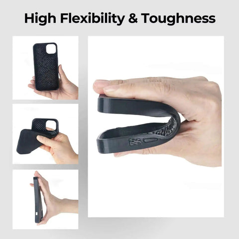 Flex TPU Filament 85A Shore ISO 10993 Tested Ultra Flexible And Tough for footwear and protective gear demonstration