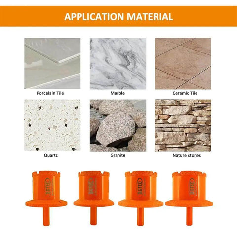 Diamond Core Drill Bit For Porcelain Marble Ceramic Tile And Granite Stone 40x60mm Triangle Shank Basin Opener With Vacuum