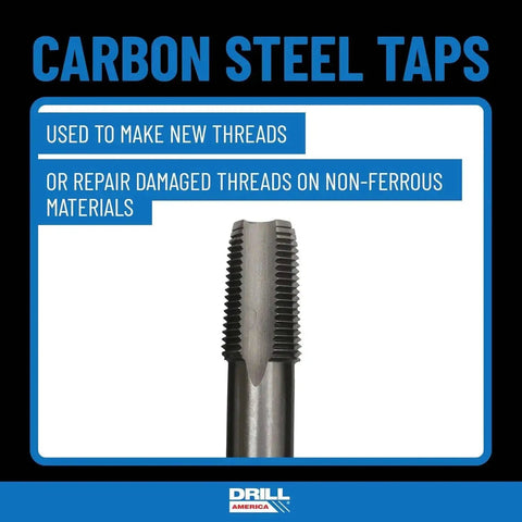 1/8 In NPT Pipe Tap And R HSS Drill Bit Set In Carbon Steel, Black Oxide Finish, POU Series For Rethreading Damaged Pipe Threads