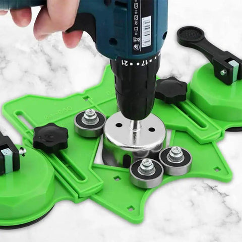Diamond Hole Saw Kit With Guide Jig And Double Suction Cups for Ceramic Glass Tile and Stone from 0.24 to 1.97 inches in use