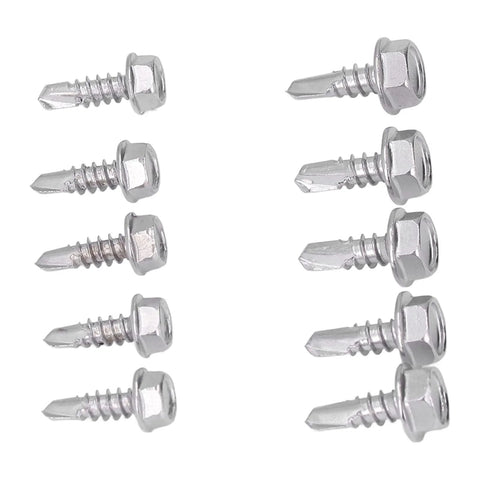 Self Drilling Screws Hex Head Stainless Steel 100 Pcs Set 4.2x13mm And 4.8x13mm Heavy Duty Fasteners For Metal And Wood Applications