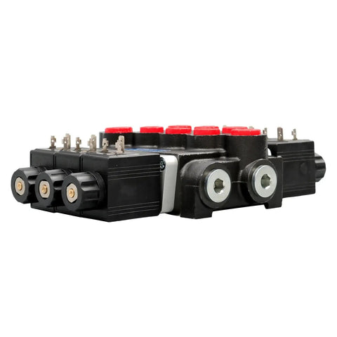 Heavy Duty 3-Spool Hydraulic Control Valve Solenoid 12V DC With 13 GPM Flow At 3600 PSI