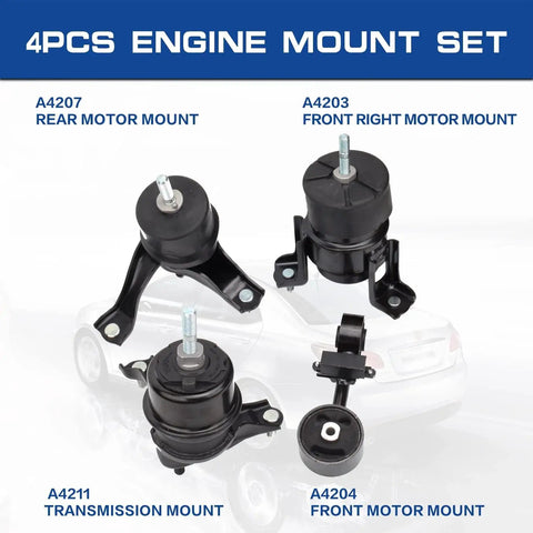 Engine And Transmission Mount Set For 2002 2006 Camry 2.4L And 2004 2008 Solara 2.4L Auto Transmission, set of 4 mounts.