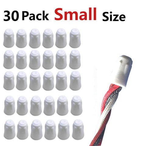 30-pack small white ceramic wire nuts for 18-8 AWG, high-temp twist caps