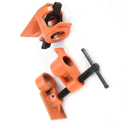 Beefy Heavy Duty Pipe Clamp Jaws 1 Inch Vise Fixture Set For Woodworking Cabinet Making And Box Building, set of 2 cast iron jaws.