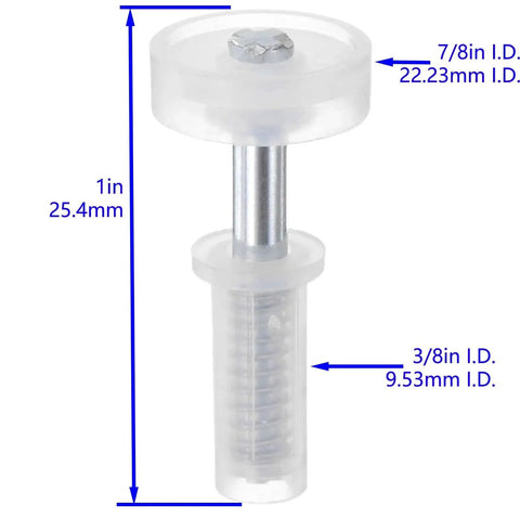 Bi-Fold Door Top Roller Guide Wheel Set with Spring Loaded Nylon Wheel, Metal Shaft, 7/8 Inch Outer Diameter for Closet Doors