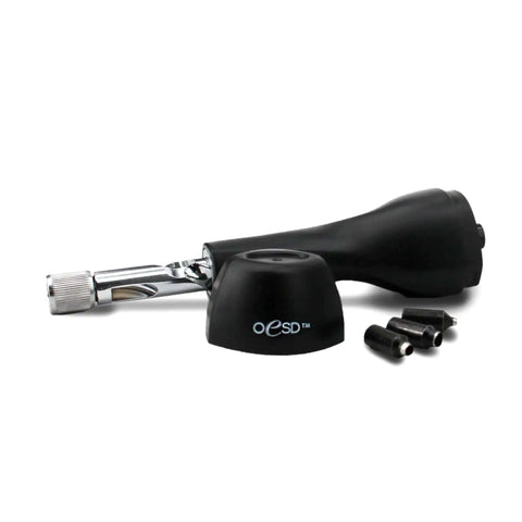 Embroidery Hole Punch Tool Must Have with Adjustable Tip Sizes and Collar, three black tips, ideal for fabric and craft projects.