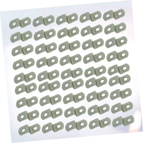 Close-up of 150 back panel connectors from Picture Frame Hardware Kit With 150 Back Panel Connectors And Hanging Frames Small Melon Slices
