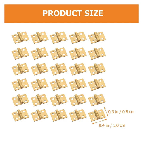 30 Pack Mini Copper Hinges For Dollhouse And Tiny Wooden Boxes Realistic Small Hinge Hardware One Color Finish Easy To Install