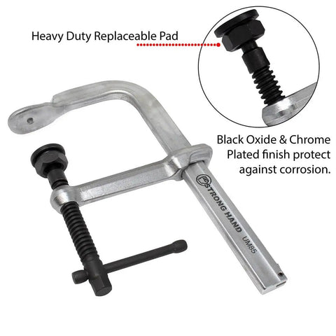 Regular Duty Bar Clamp, 8.5 Inch Capacity, 2400 Lbs Clamping Pressure, 5.5 Inch Throat Depth, with black oxide finish shown