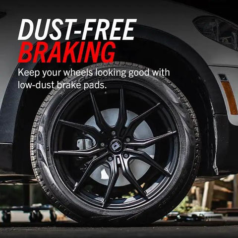 PowerStop front brake kit for Toyota 4Runner/FJ Cruiser/Tacoma; black alloy wheel with visible disc rotor and caliper