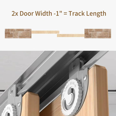 Bypass Sliding Door Hardware 48 Inch Track Set For Two Door Closet System Smooth Quiet Operation heavy-duty galvanized steel