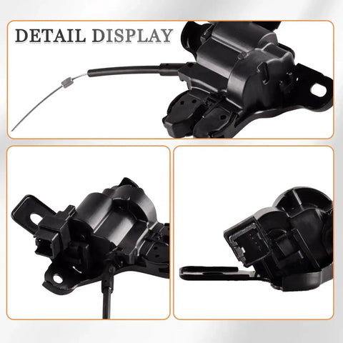 Detail view of Trunk Deck Lid Latch And Cable Replacement Fits 2015 2016 2017 2018 2019 Ford Mustang, Ford Fusion, Lincoln MKZ.